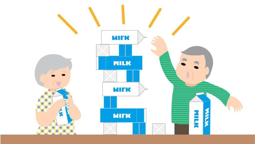 牛乳パックジェンガ