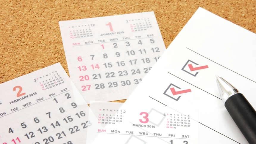 カレンダーとスケジュール帳