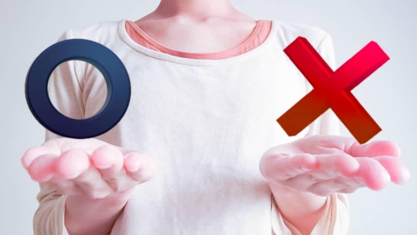 〇と×のマーク